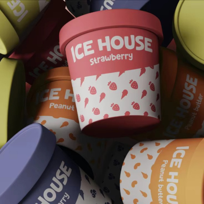 Custom Ice Cream Paper Tube Container With Lid