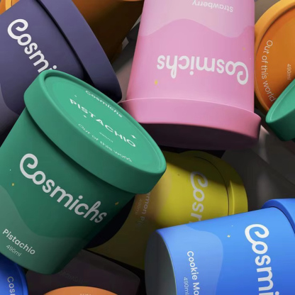 Custom Ice Cream Paper Tube Container With Lid
