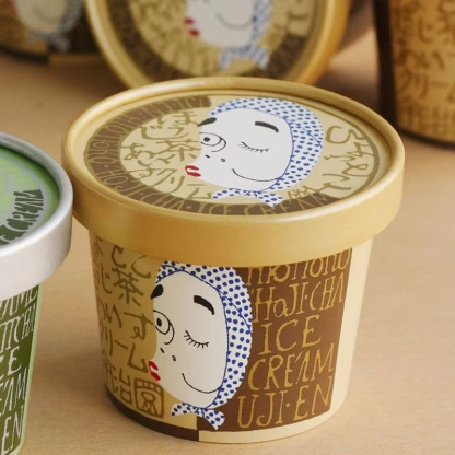 Custom Ice Cream Paper Tube Container With Lid