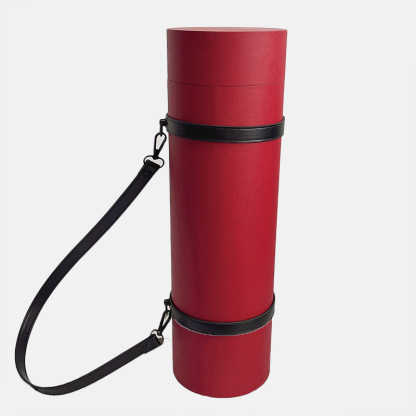 Custom Leather Paper Tube Packaging with Straps Wholesale
