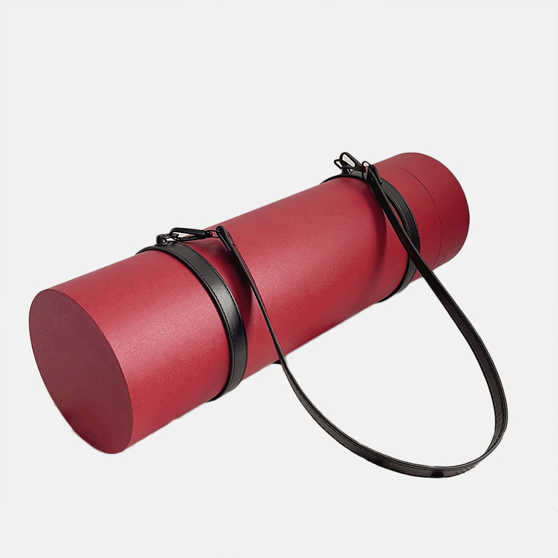 Custom Leather Paper Tube Packaging with Straps Wholesale