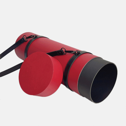 Custom Leather Paper Tube Packaging with Straps Wholesale