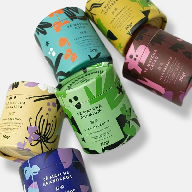 Customised Matcha Tea Powder Paper Tube Packaging