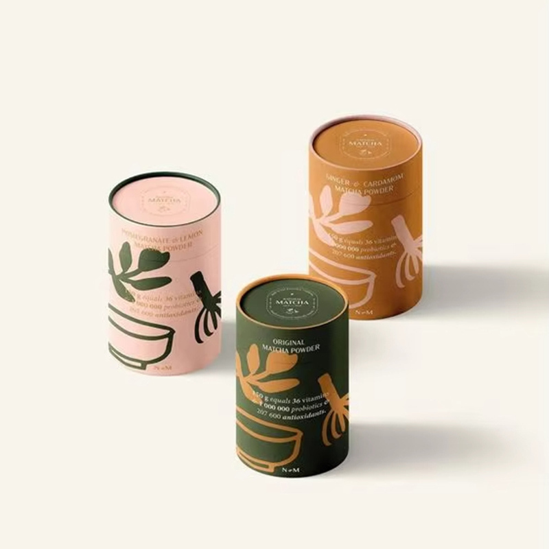 Customised Matcha Tea Powder Paper Tube Packaging
