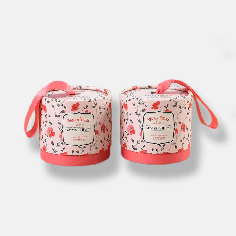 Customised Red Paper Tube Packaging Wholesale with Ribbon