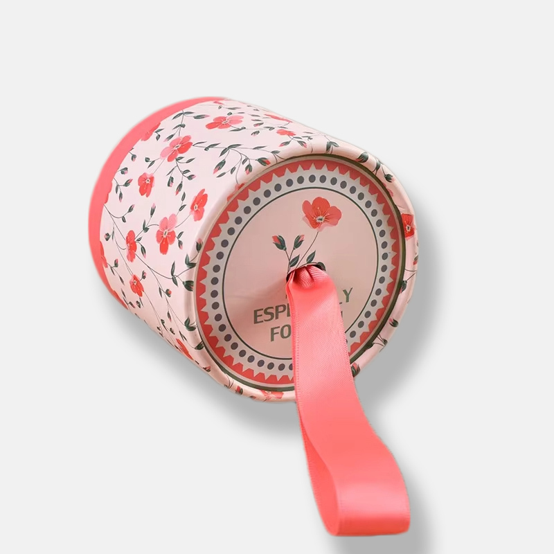 Customised Red Paper Tube Packaging Wholesale with Ribbon