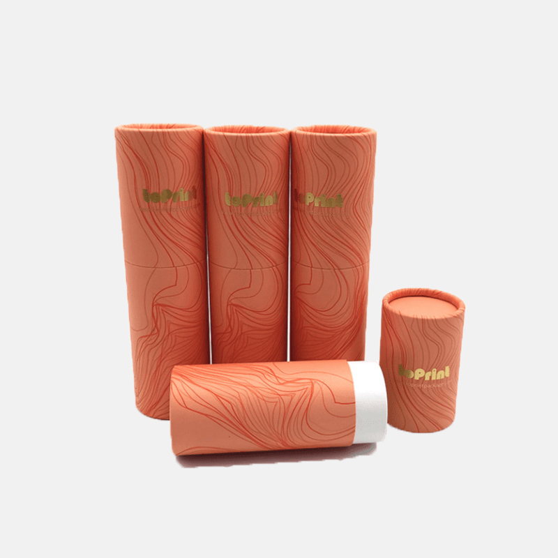 Customized Logo Gold Stamping Paper Tube Packaging Supplier