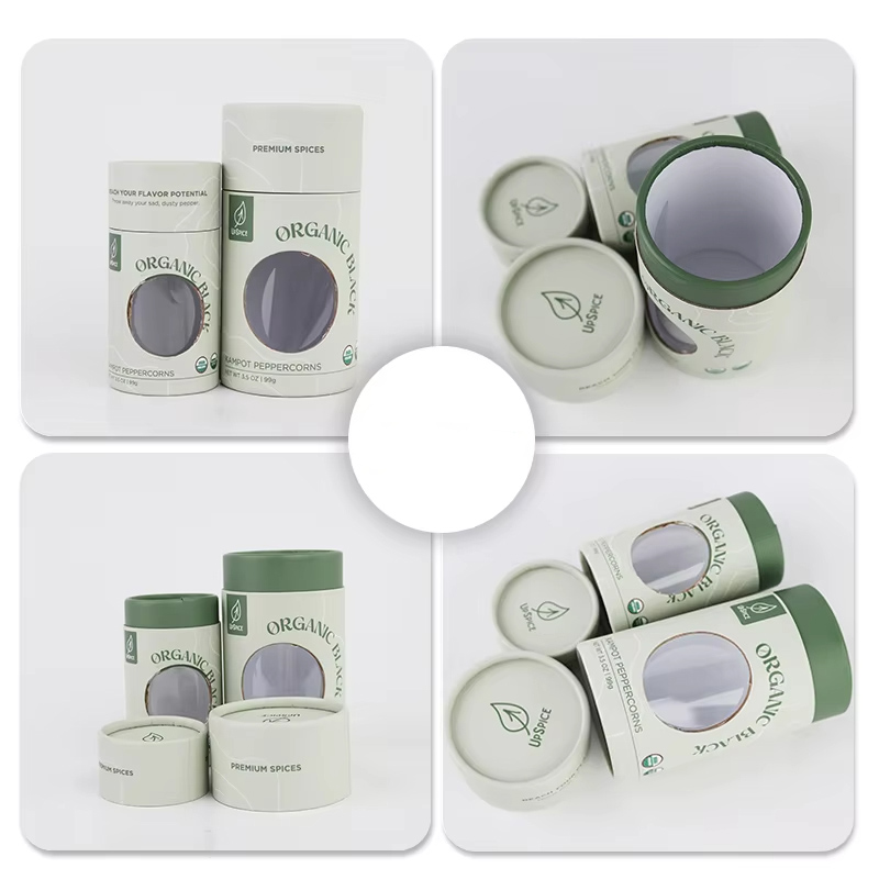 Matte Turned-Edge Paper Tube with Window Wholesale