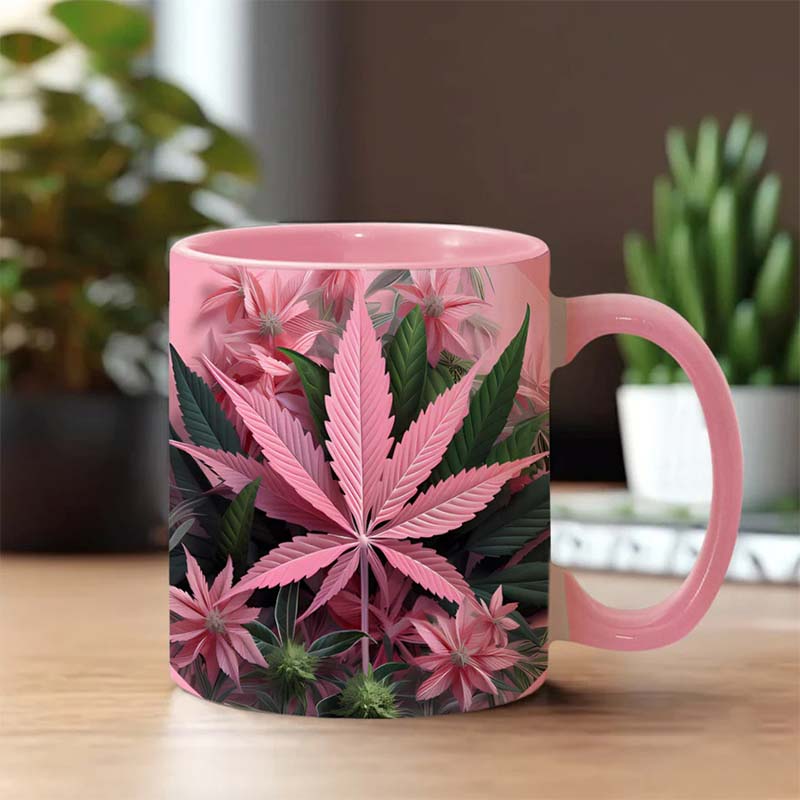 Pink Stoner Chick - Weed Accent Mug-Jolura