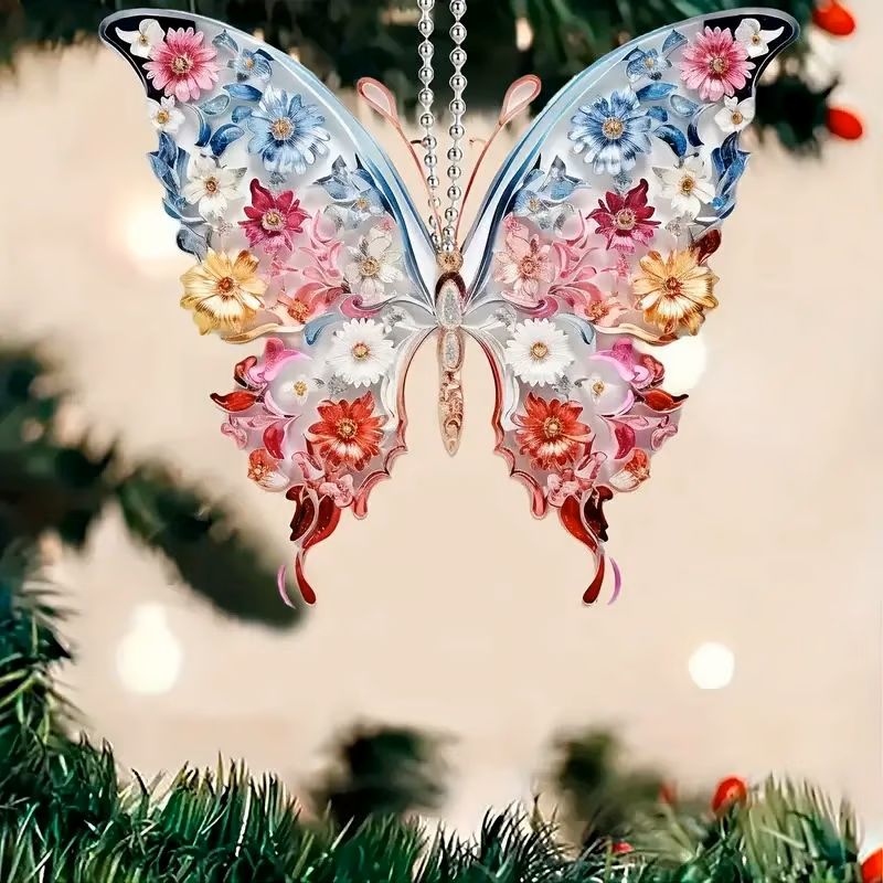 Crystal Butterfly Acrylic Pendant