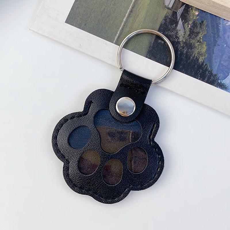 Pet Paw Shaped Leather Keychain