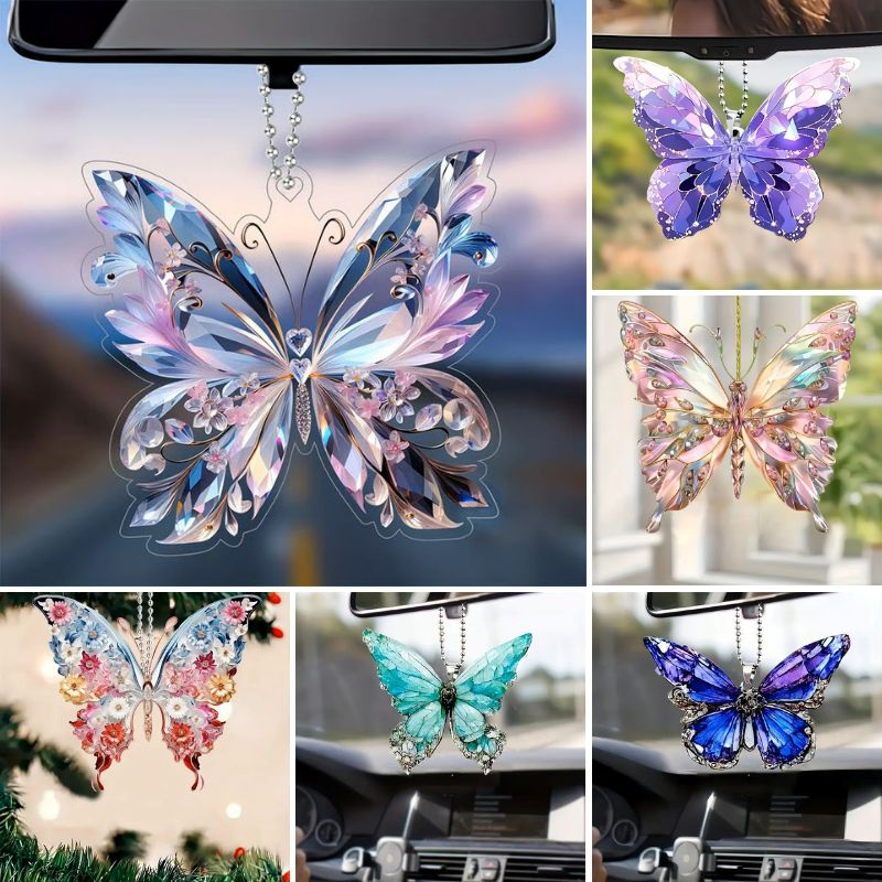 Crystal Butterfly Acrylic Pendant