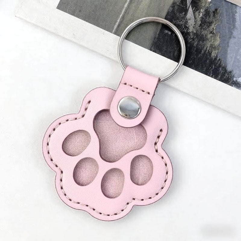 Pet Paw Shaped Leather Keychain