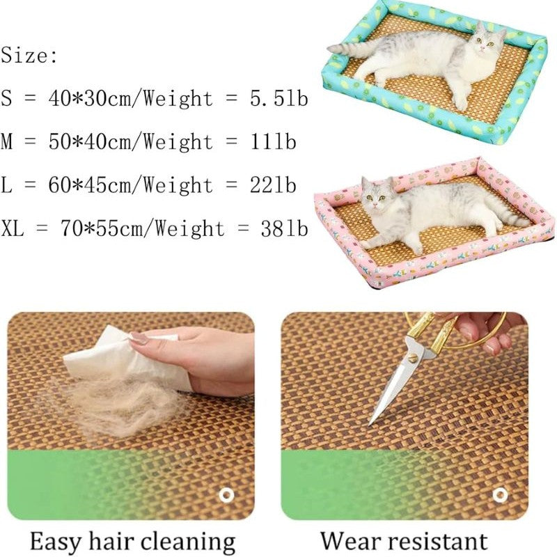 Breathable Rattan Cooling Pet Bed