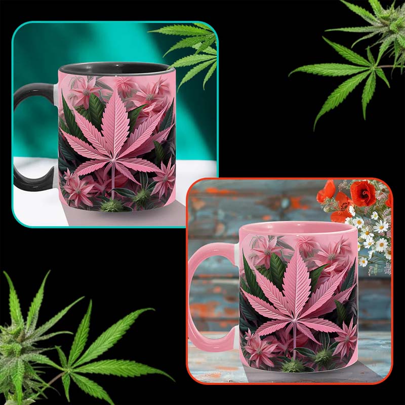 Pink Stoner Chick - Weed Accent Mug-Jolura