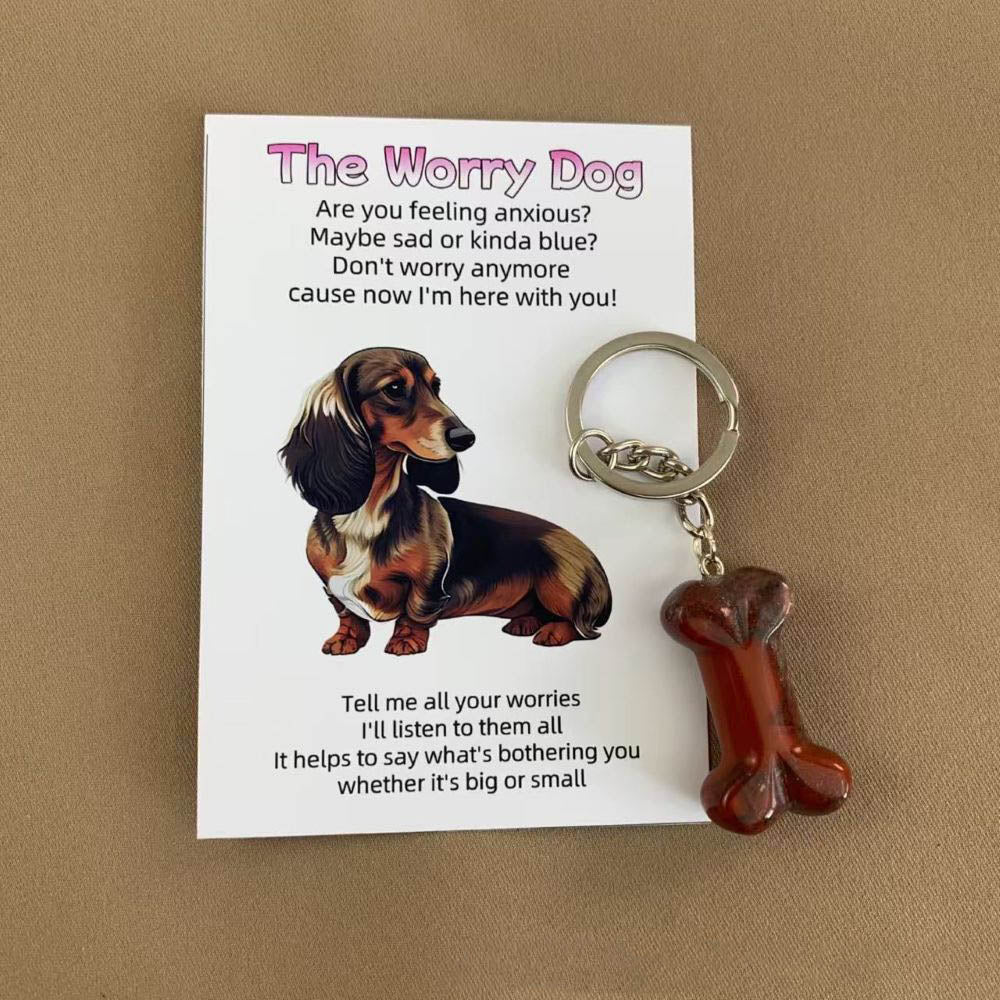 The Worry Dog Crystal Keychain – Emotional Support Gift