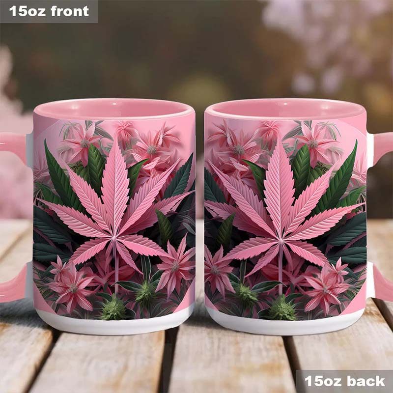 Pink Stoner Chick - Weed Accent Mug-Jolura