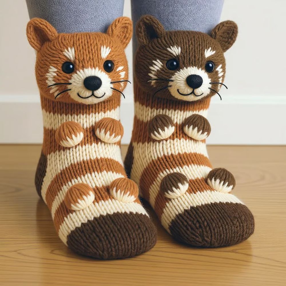 3D Knit Animal Socks