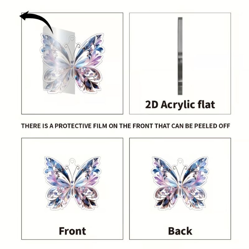 Crystal Butterfly Acrylic Pendant