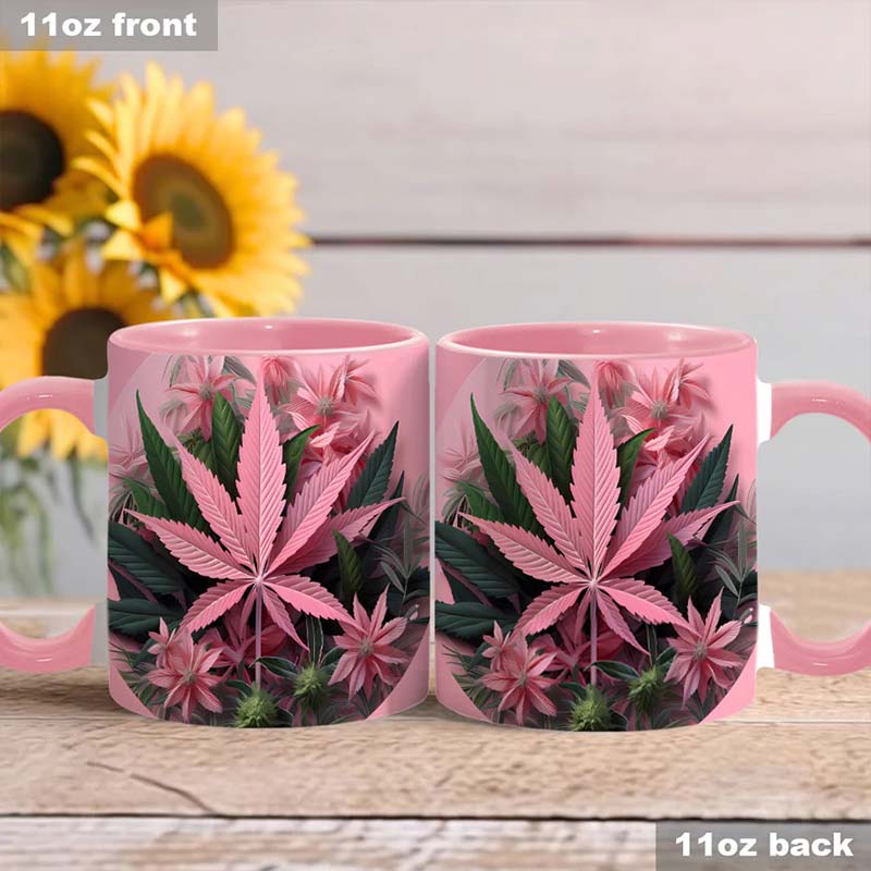 Pink Stoner Chick - Weed Accent Mug-Jolura