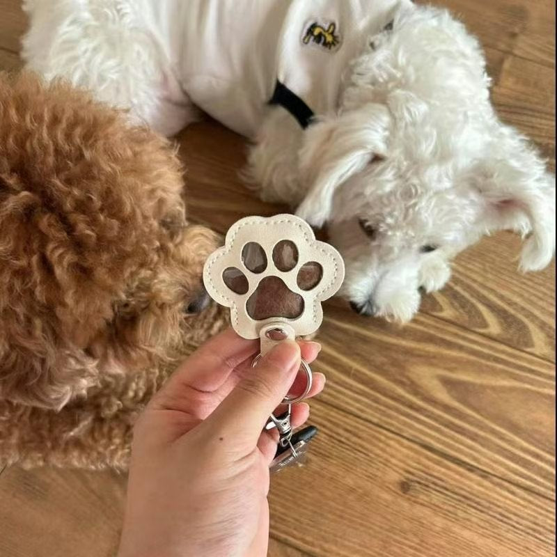 Pet Paw Shaped Leather Keychain