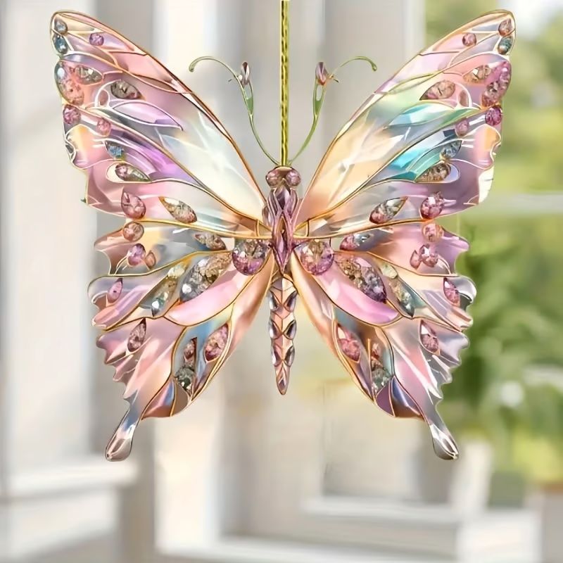 Crystal Butterfly Acrylic Pendant