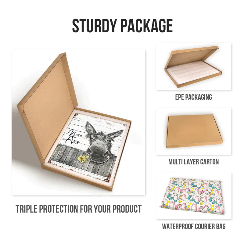 Funny Donkey Sunflower Bathroom Metal Sign Wall Decor Farmhouse Sign For Toilet Restroom Decor Gifts