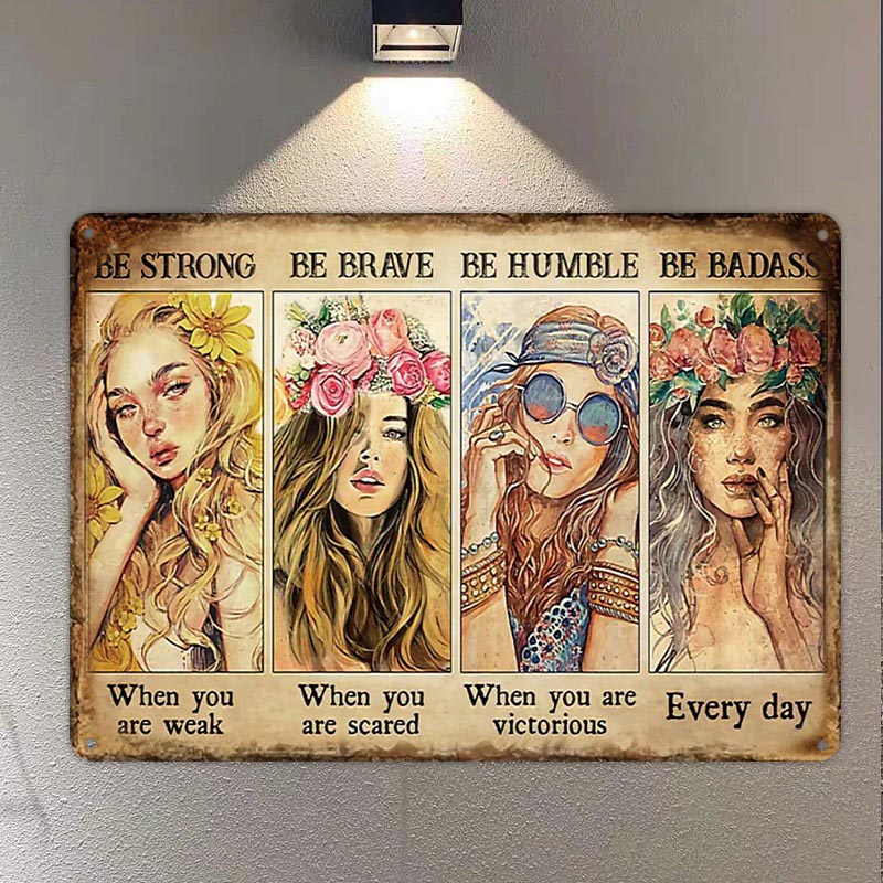 Vintage Metal Tin Sign, The Women Encourage And Inspire Board, Wall Decoration, Cafe Decoration-Jolura