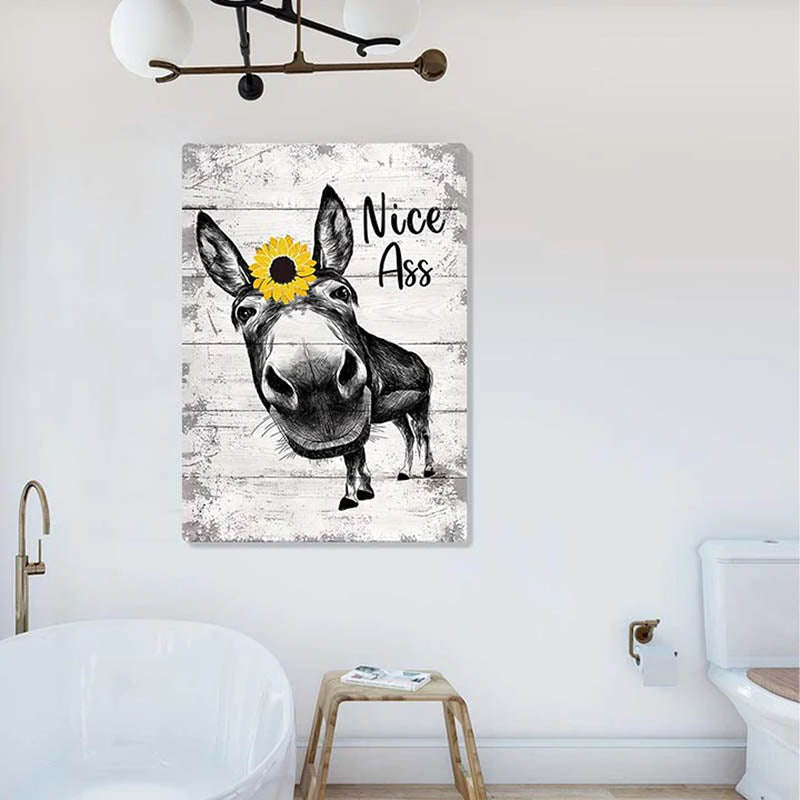 Funny Donkey Sunflower Metal Sign Unique Gifts For Home