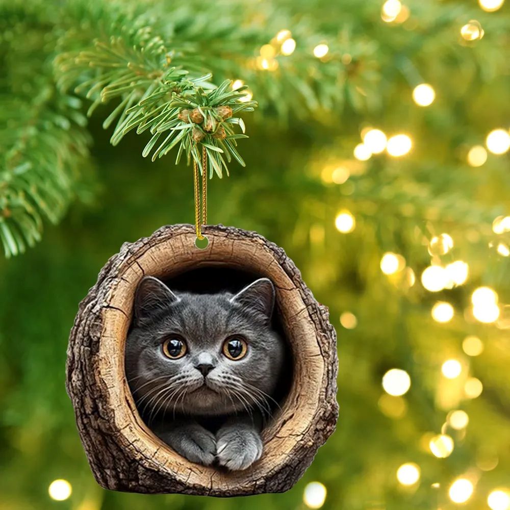 Russian Blue Cat - Animal Christmas Ornament CH057
