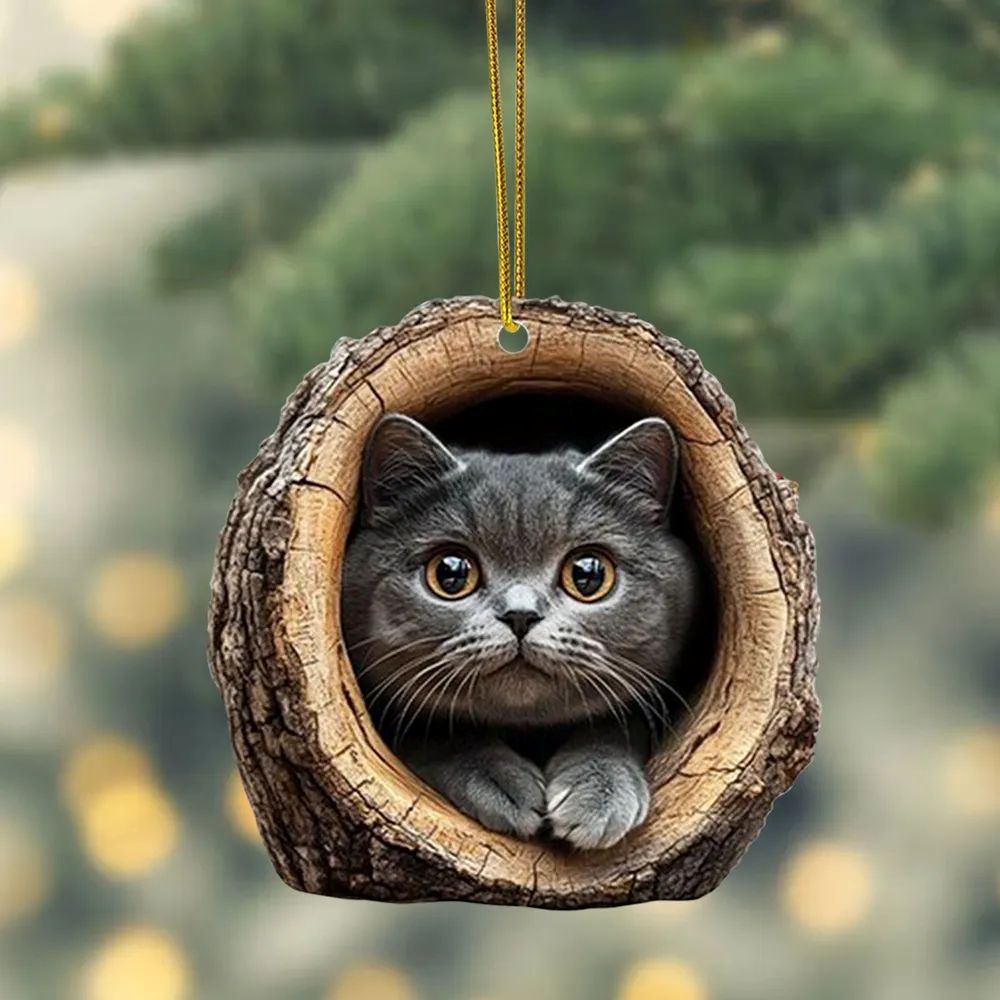 Russian Blue Cat - Animal Christmas Ornament CH057