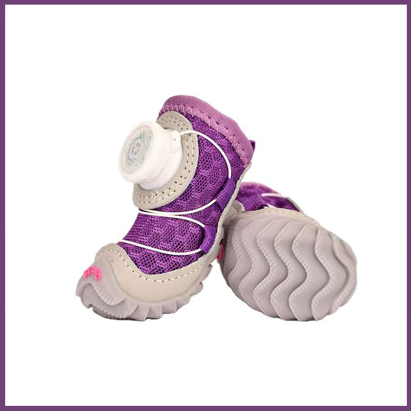 All-Terrain Dog Shoes With Anti-Slip Soles & Dial Adjustment - 4Pcs