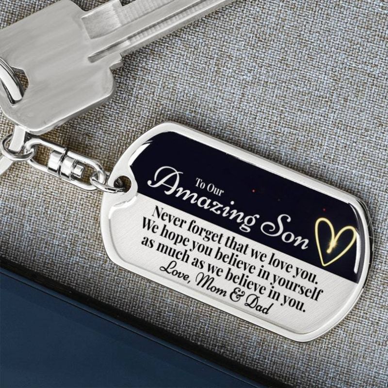 To Our Amazing Son - Never Forget that We Love You - Personalized Keychain-Jolura