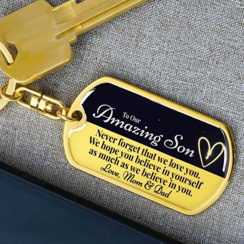 To Our Amazing Son - Never Forget that We Love You - Personalized Keychain-Jolura