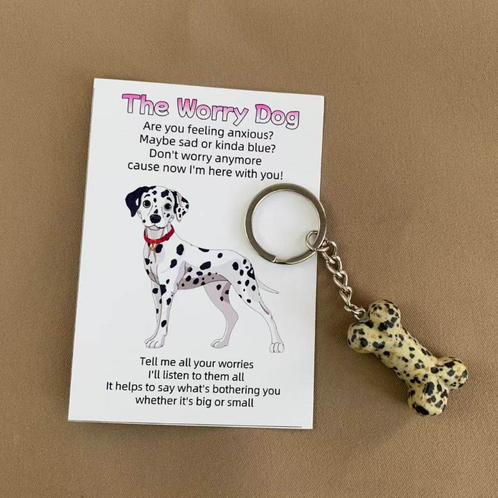 The Worry Dog Crystal Keychain – Emotional Support Gift