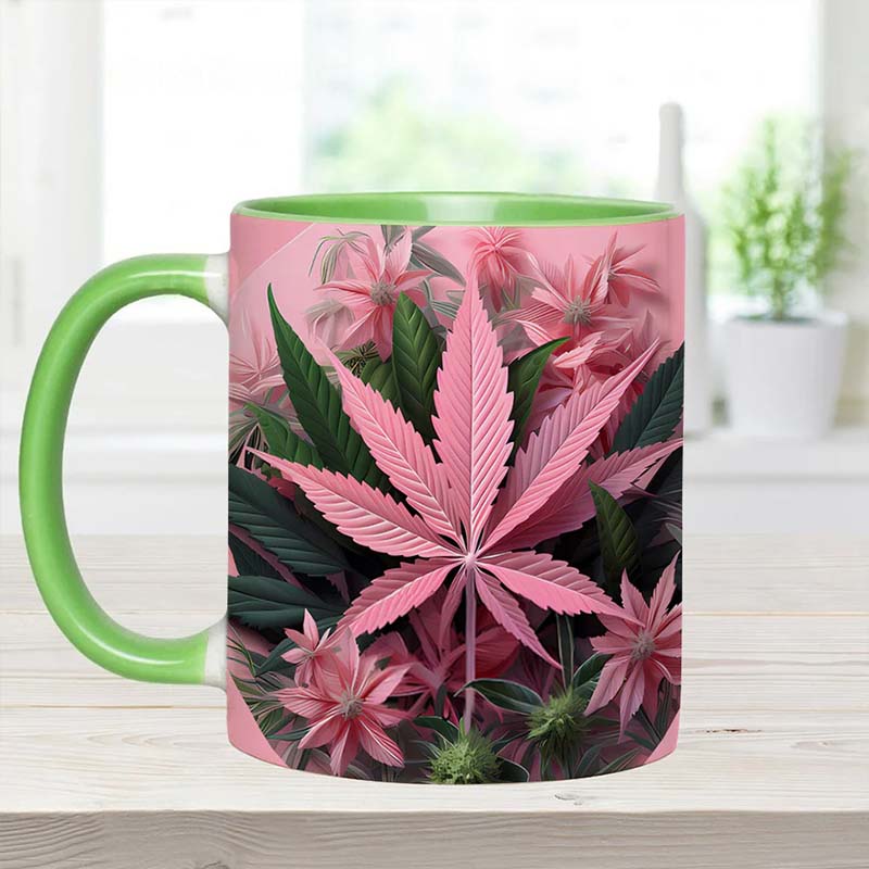 Pink Stoner Chick - Weed Accent Mug-Jolura