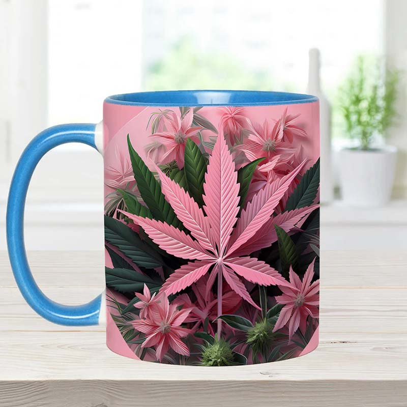 Pink Stoner Chick - Weed Accent Mug-Jolura