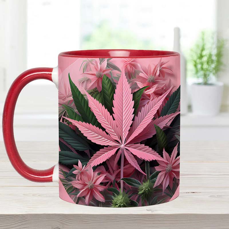 Pink Stoner Chick - Weed Accent Mug-Jolura