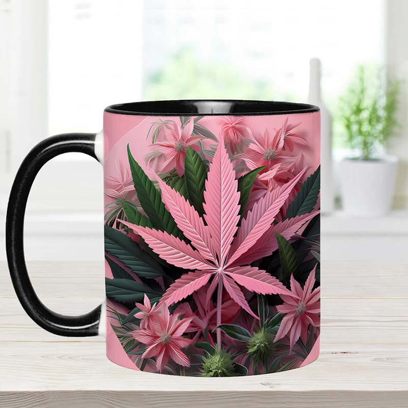 Pink Stoner Chick - Weed Accent Mug-Jolura