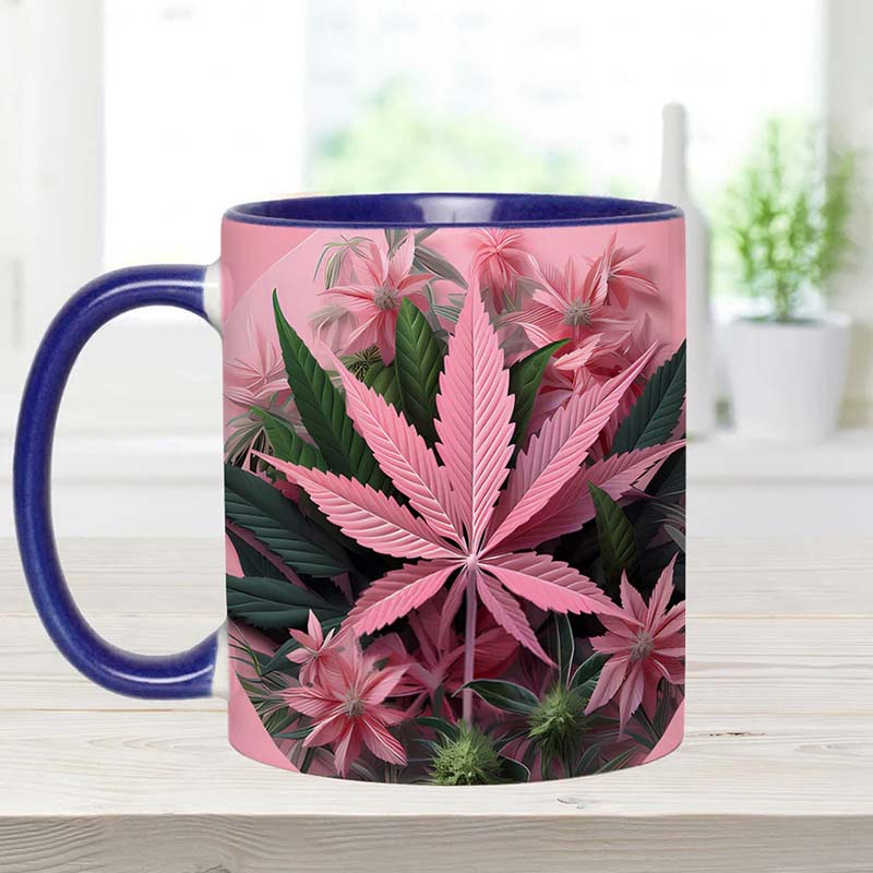 Pink Stoner Chick - Weed Accent Mug-Jolura