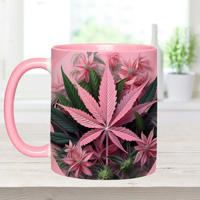 Pink Stoner Chick - Weed Accent Mug-Jolura