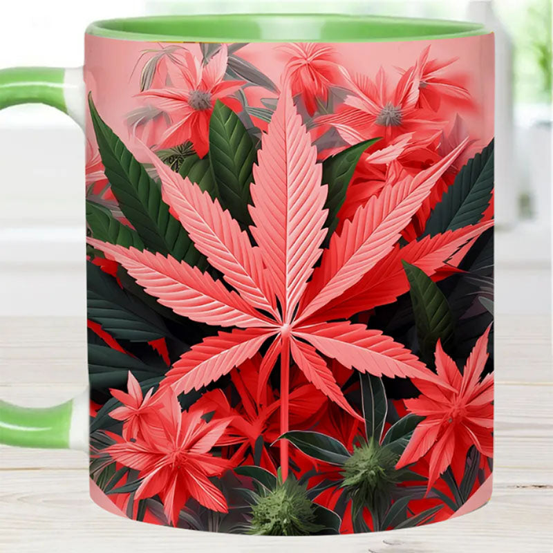 Pink Stoner Chick - Weed Accent Mug-Jolura