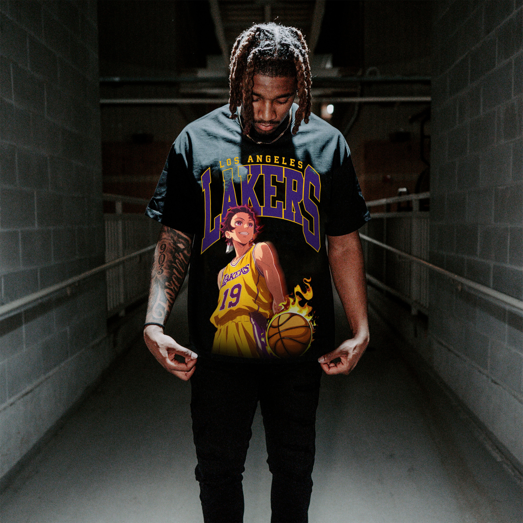 Unisex Vintage Tee丨 Lakers X One Piece Tee