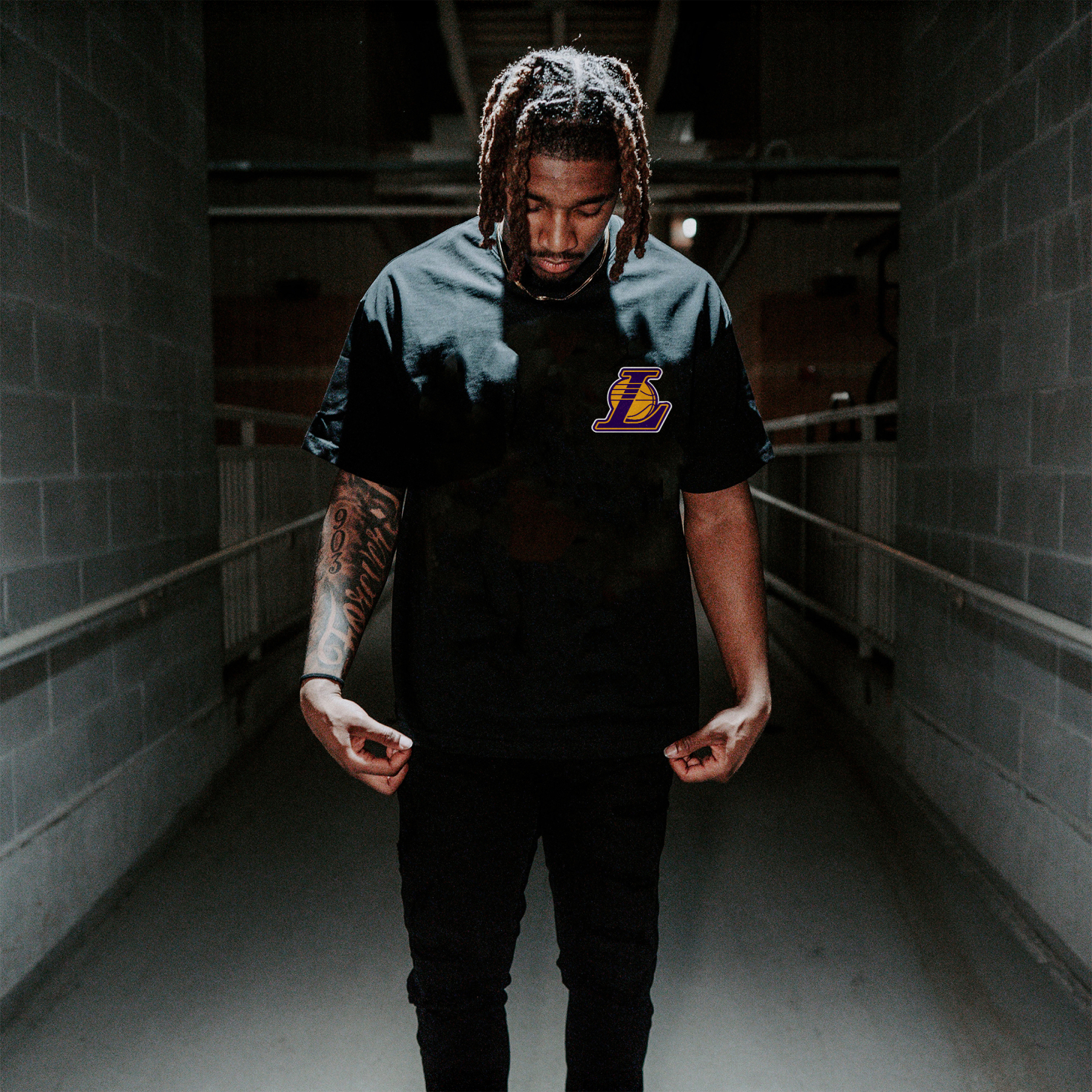 Unisex Vintage Tee丨Lakers X Demon Slayer Tee