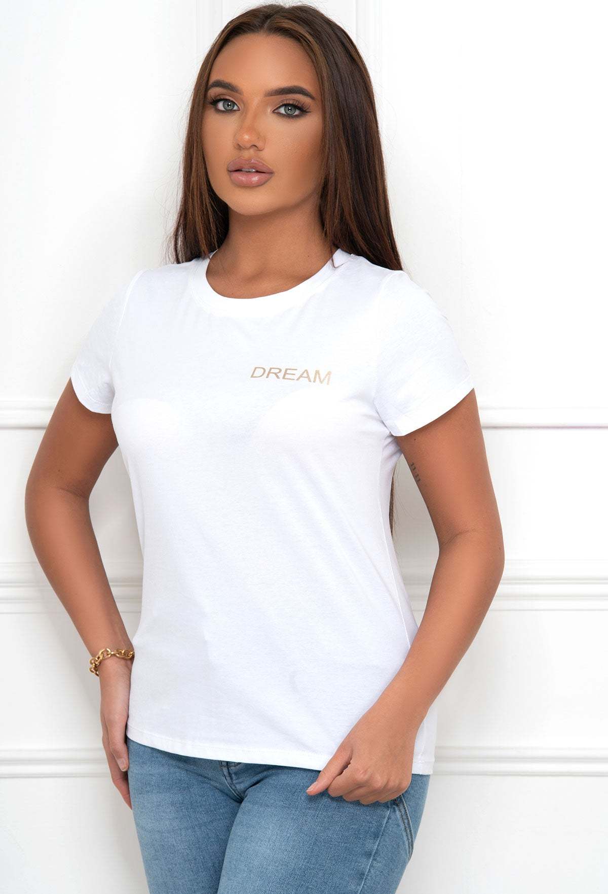 Sparkle Sweetie White Gold Sequin Wings T-Shirt-Sawsky. All Rights Reserved.