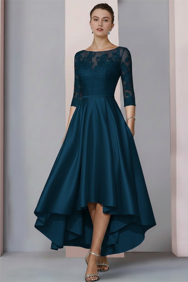 Schwarzes Brautmutterkleid Kurz | Brautmutterkleider mit Ärmel