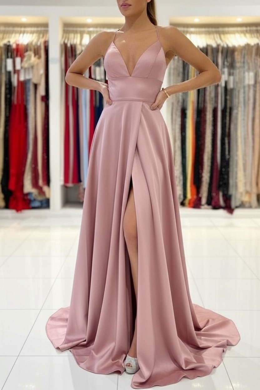 Schlichtes Abendkleid König Blau | Abiballkleider Lang Günstig