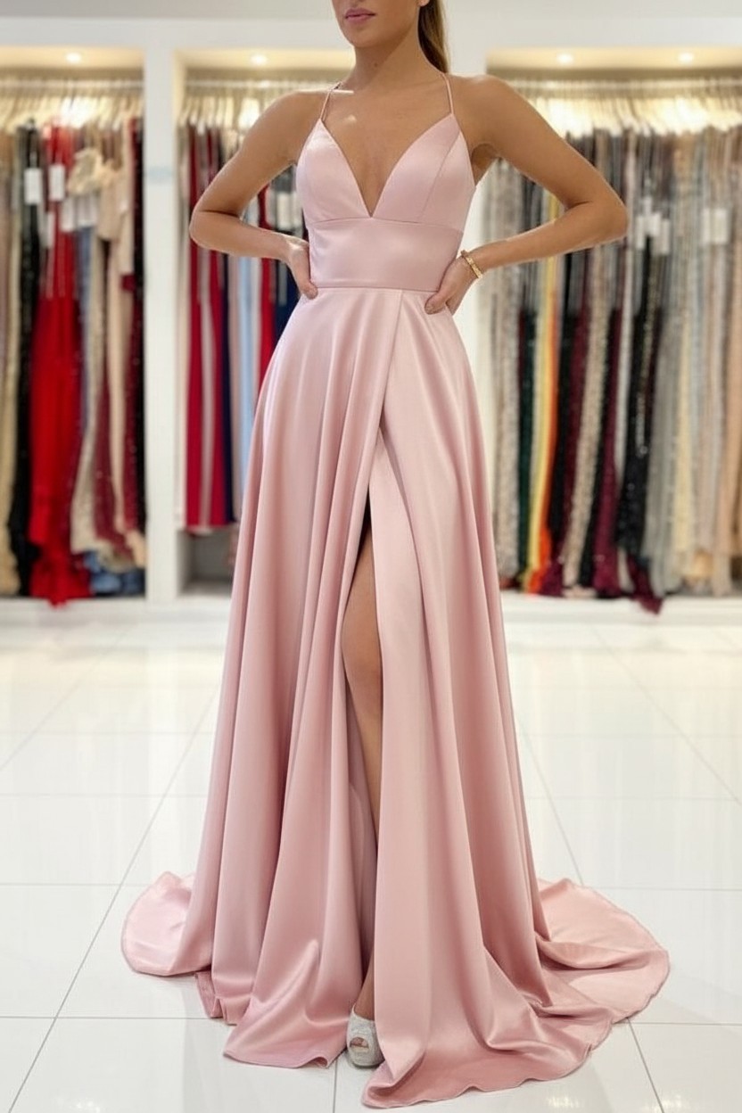 Schlichtes Abendkleid König Blau | Abiballkleider Lang Günstig