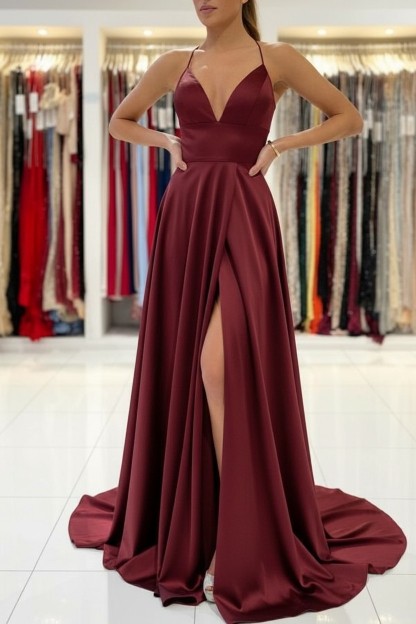 Schlichtes Abendkleid König Blau | Abiballkleider Lang Günstig