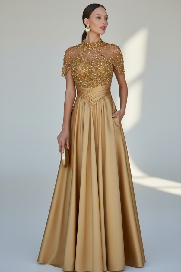 Elegante Abendkleider Lang Dunkel Grün Ballkleider Glitzer Online